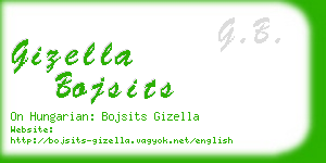 gizella bojsits business card